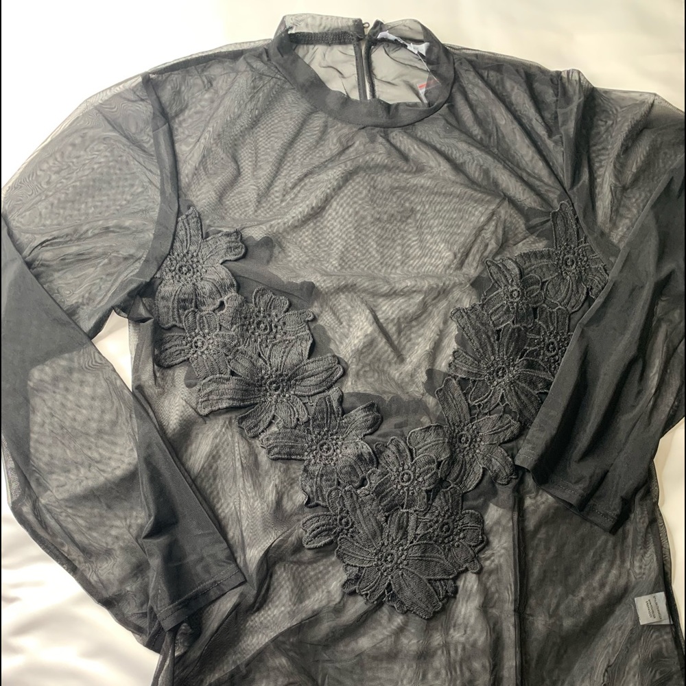 Black Flower Bodysuit